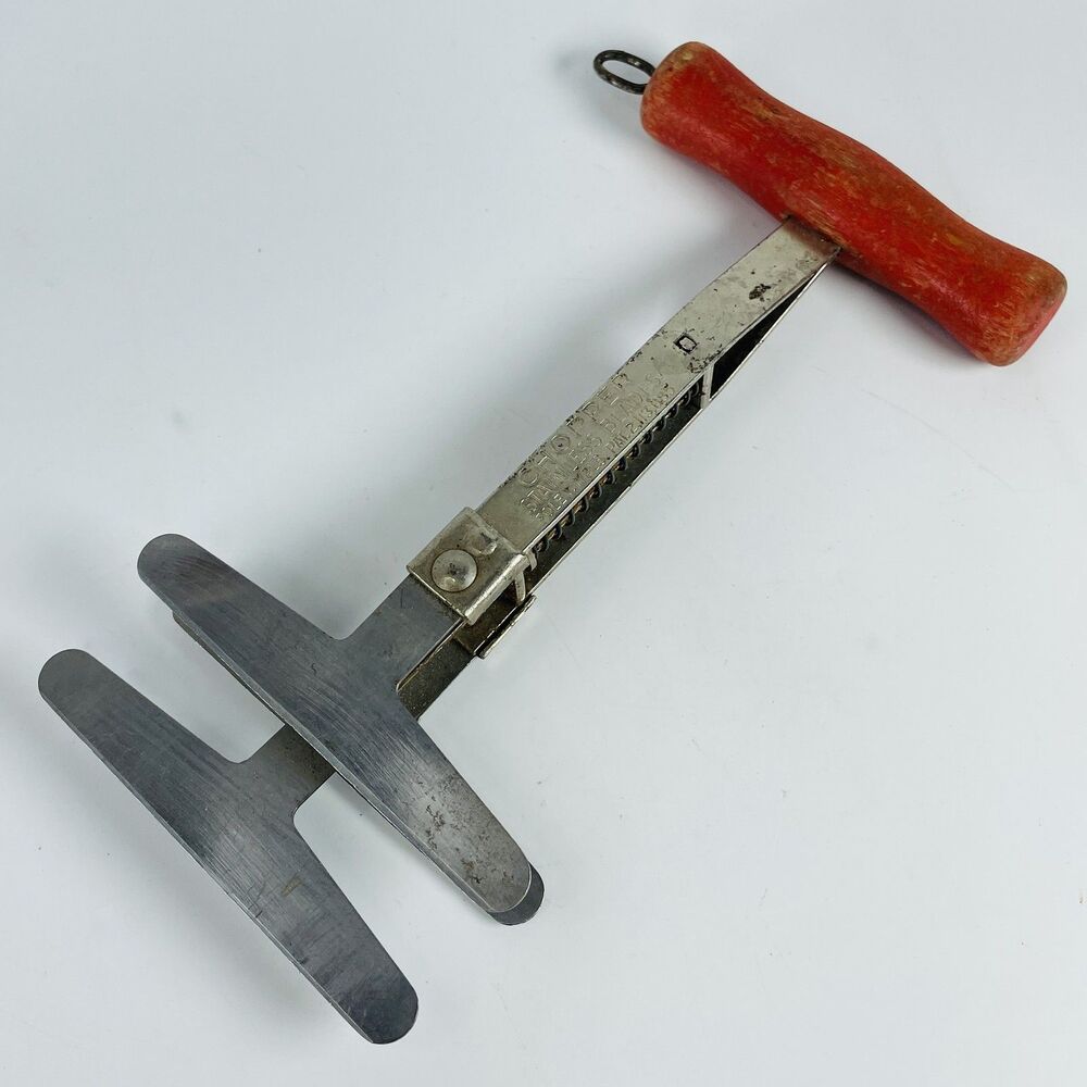 Vintage Foley Chopper Stainless Blades Pastry Blender Dough Mixer Red Wood Handl